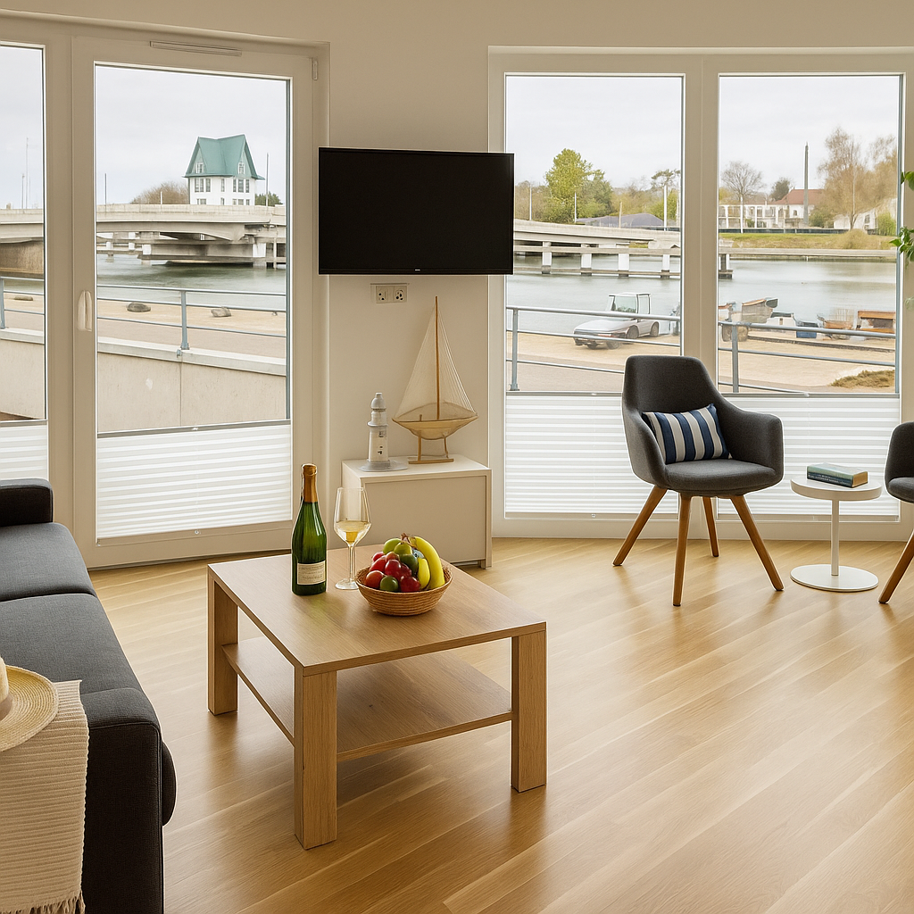 Blick auf die Schlei vom Wohnzimmer
